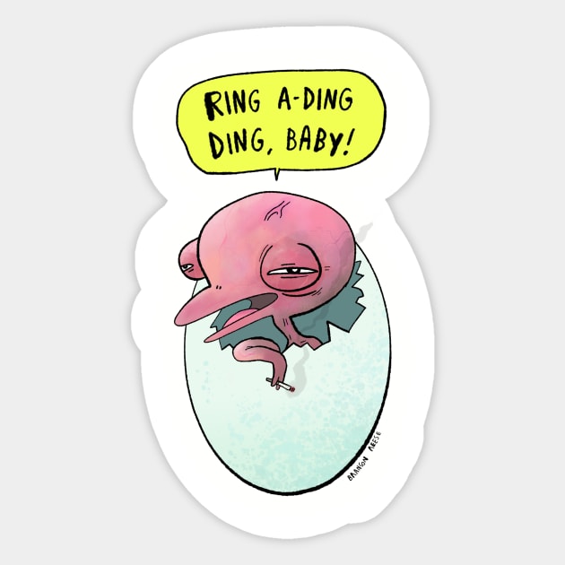 Ring A-Ding Ding Baby Bird Sticker by bransonreese